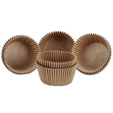 Gifbera Natural Cupcake Liners 400-Count Unbleached Baking Cups