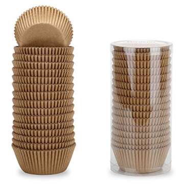 Gifbera Natural Cupcake Liners 400-Count Unbleached Baking Cups