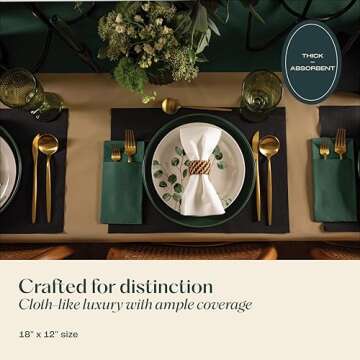 Disposable Pink Paper Placemats for Dining Table - 100-Pack 18" x 12" Cloth-Like Rectangle Paper Pla...