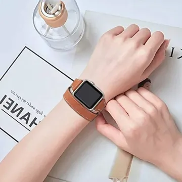 Stylish Bestig Apple Watch Leather Band for All Sizes