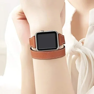 Stylish Bestig Apple Watch Leather Band for All Sizes