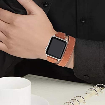 Stylish Bestig Apple Watch Leather Band for All Sizes