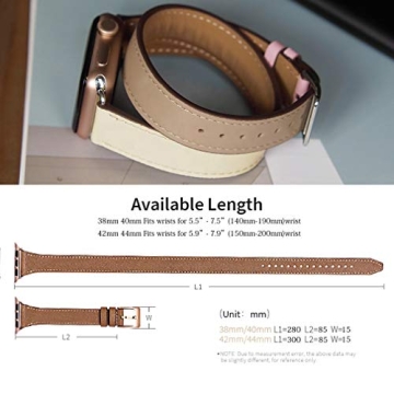 Stylish Bestig Apple Watch Leather Band for All Sizes