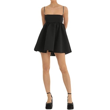 Women Lace Mini Dress Backless Ruffle Flare Perfect for Parties