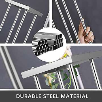 Vincidern 4pcs Wedding Centerpieces for Tables Vase Stand, Silver Column Flower Stand, 23.6 in Metal Tall Vases for Centerpieces, Flower Vase Rack for Wedding Decorations, Birthday, Event, Home Decor