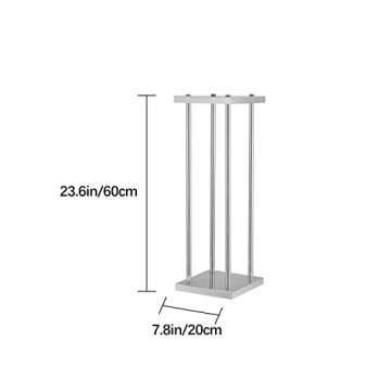 Vincidern 4pcs Wedding Centerpieces for Tables Vase Stand, Silver Column Flower Stand, 23.6 in Metal Tall Vases for Centerpieces, Flower Vase Rack for Wedding Decorations, Birthday, Event, Home Decor