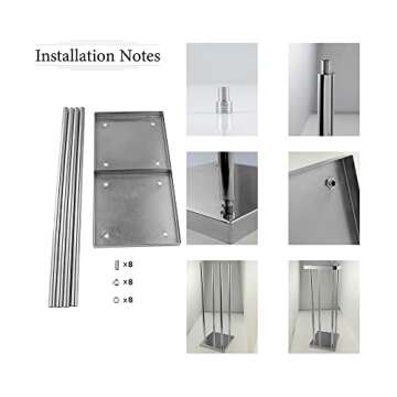 Vincidern 4pcs Wedding Centerpieces for Tables Vase Stand, Silver Column Flower Stand, 23.6 in Metal Tall Vases for Centerpieces, Flower Vase Rack for Wedding Decorations, Birthday, Event, Home Decor