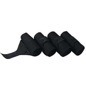 Intrepid International Standing Bandages 6" x 12' - Set of 4 Black