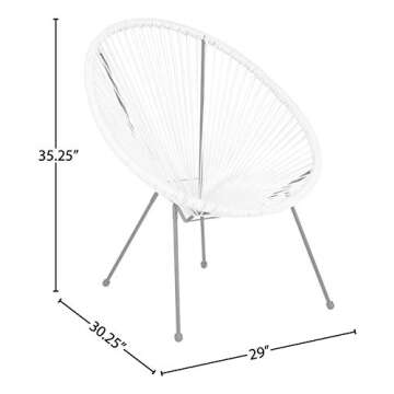 Flash Furniture Valencia Oval Comfort Series Take Ten White Papasan Lounge Chair