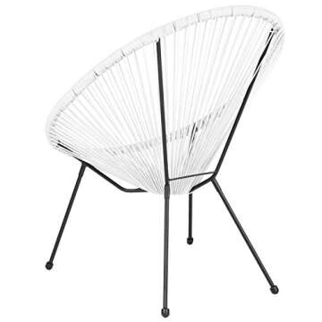 Flash Furniture Valencia Oval Comfort Series Take Ten White Papasan Lounge Chair