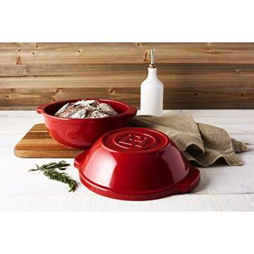 Emile Henry Burgundy Ceramic Cooker for Baking and More