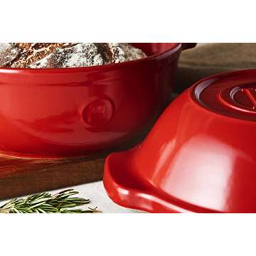 Emile Henry Burgundy Ceramic Cooker for Baking and More