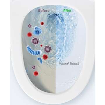 Comfun Pumice Stone Toilet Brush for Cleaning Toilet Bowl with Handle, Pumice Stick Pumice Scouring Pad for Cleaning, 4 Pack