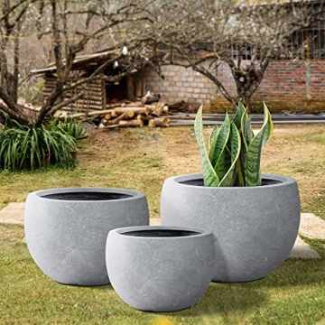 Stylish Concrete Planter Set - Elegant and Functional Planters