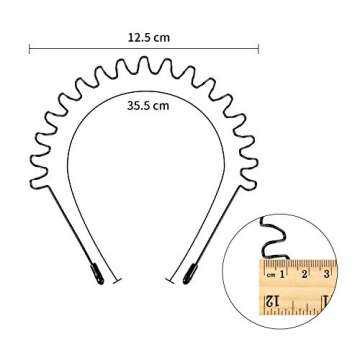 WILLBOND Hairband, 3 Pack Metal Headband for Men Unisex, Wavy Wired Zigzag Spring Sports Fashion Hea...