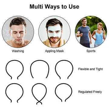 WILLBOND Hairband, 3 Pack Metal Headband for Men Unisex, Wavy Wired Zigzag Spring Sports Fashion Headwear, Non Slip Hair Hoop, Hair Accessories