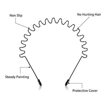 WILLBOND Hairband, 3 Pack Metal Headband for Men Unisex, Wavy Wired Zigzag Spring Sports Fashion Headwear, Non Slip Hair Hoop, Hair Accessories