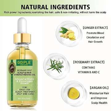 Goiple Hair Styling Mousses & Oil Set for Braids, Twist, Locs - No Flake Mousse for Style, Moisture, and Growth with Rosemary Oil, 3.4fl oz+1fl oz