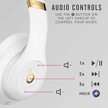 Beats Studio3 Wireless Noise Cancelling Over-Ear Headphones - Apple W1 Headphone Chip, Class 1 Bluetooth, 22 Hours of Listening Time, Built-in Microphone - White