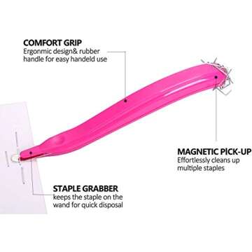 Ergonomic Staple Remover for Office Home Use in Stylish Red