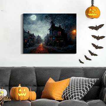 Denozer Halloween Canvas Wall Art - Spooky Horror Poster for Your Home