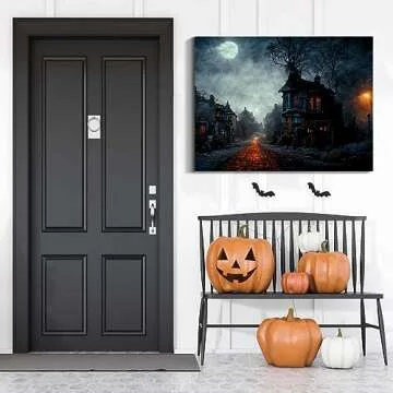 Denozer Halloween Canvas Wall Art for Spooky Decor