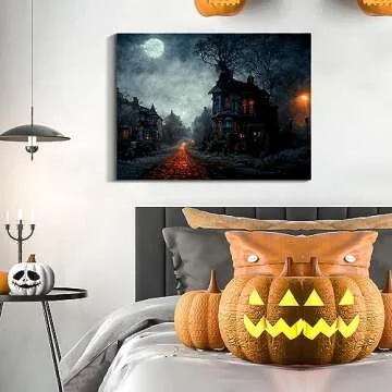 Denozer Halloween Canvas Wall Art for Spooky Decor