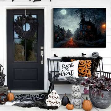 Denozer Halloween Canvas Wall Art for Spooky Decor