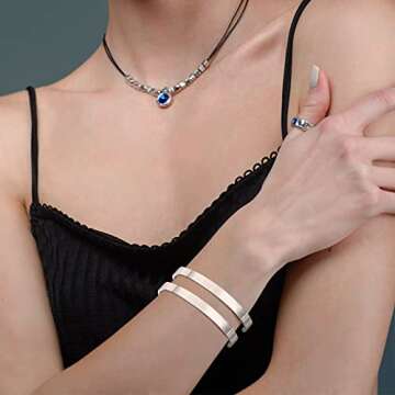 Mothers Day Gifts for Mom, Women Cuff Bracelet from Daughter Son Jewelry Cuff Bangle Birthday/Christmas for Best Unique Funny Personalized Gifts