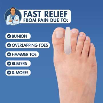 Dr. Frederick's Original Flared Gel Toe Separators - 6 ct - Soft Toe Spacers for Bunions, Overlapping Toes & Pain Relief - Orthotic Corrector for Men & Women - One Size