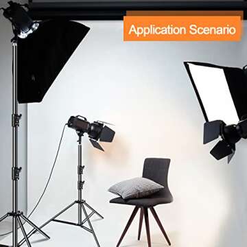 EMART 2 Pack Heavy Duty Light Stand 8.5ft, Spring Cushioned, Aluminum Construction, Photo Video Stud...