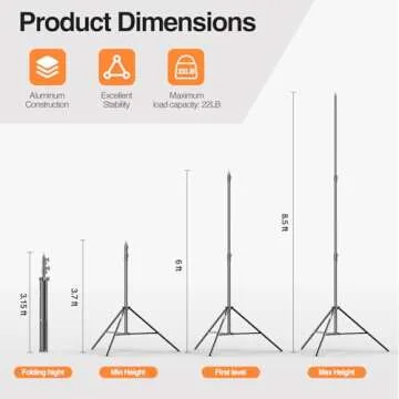 EMART Heavy Duty Light Stand with Carry Bag for Photography