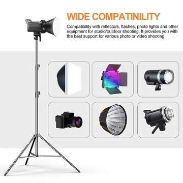 EMART 2 Pack Heavy Duty Light Stand 8.5ft, Spring Cushioned, Aluminum Construction, Photo Video Studio Tripod with Carrying Bag for Photography Lighting, Softbox, Flash