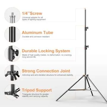 EMART Heavy Duty Light Stand with Carry Bag for Photography