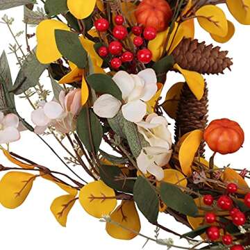 AOLIGE 22” Fall Wreath for Front Door Decor