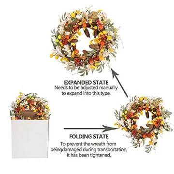 AOLIGE 22” Fall Wreath for Front Door Decor