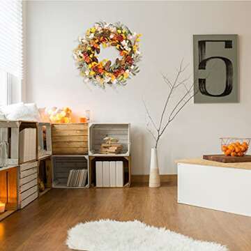 AOLIGE 22” Fall Wreath for Front Door Decor