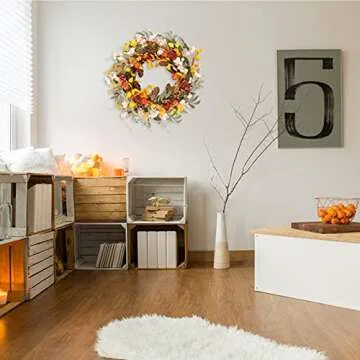 AOLIGE 22” Fall Wreath for Front Door Decor