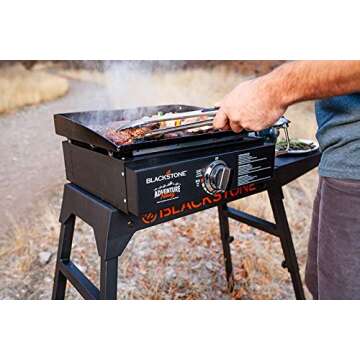 Blackstone Table Top Grill - 17 Inch Portable Gas Griddle - Propane Fueled - for Outdoor Cooking While Camping, Tailgating or Picnicking (Black)