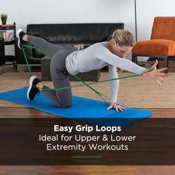 THERABAND CLX Resistance Band with Loops, Fitness Band for Home Exercise and Full Body Workouts, Portable Gym Equipment, Gift for Athletes, Individual 5 Foot Band, Green, Heavy, Level 4