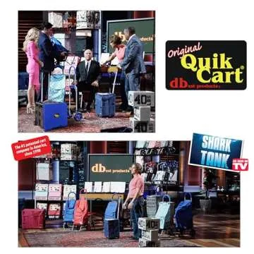 dbest products Quik Cart Collapsible Rolling Crate on Wheels for Teachers Tote Basket, 80 lbs Capacity, Blue Lid Made from Heavy Duty Plastic and used as a Seat