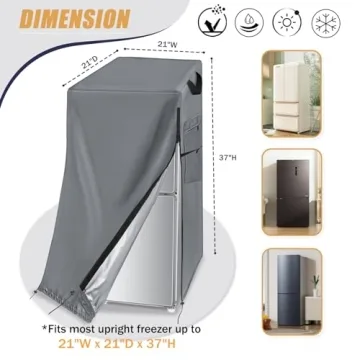 Waterproof Refrigerator Cover for Upright Freezers