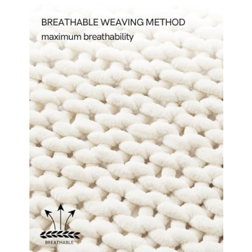 YnM Hand Knitted Chunky Chenille Throw Blanket