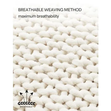 YnM Hand Knitted Chunky Chenille Throw Blanket