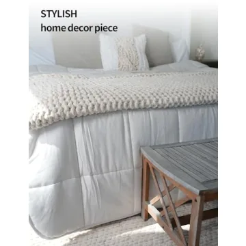 YnM Hand Knitted Chunky Chenille Throw Blanket