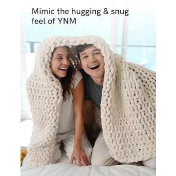 YnM Hand Knitted Chunky Chenille Throw Blanket