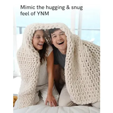 YnM Hand Knitted Chunky Chenille Throw Blanket