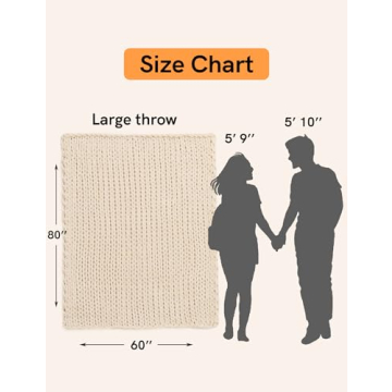 YnM Hand Knitted Chunky Chenille Throw Blanket