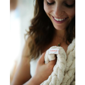 YnM Hand Knitted Chunky Chenille Throw Blanket