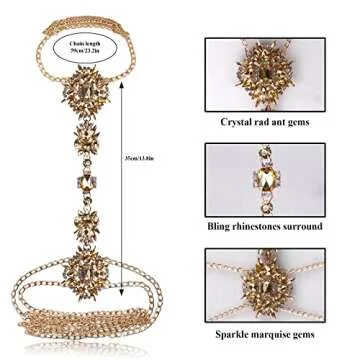 CROWN GUIDE Sexy Crystal Body Chain for Women Rave Accessories